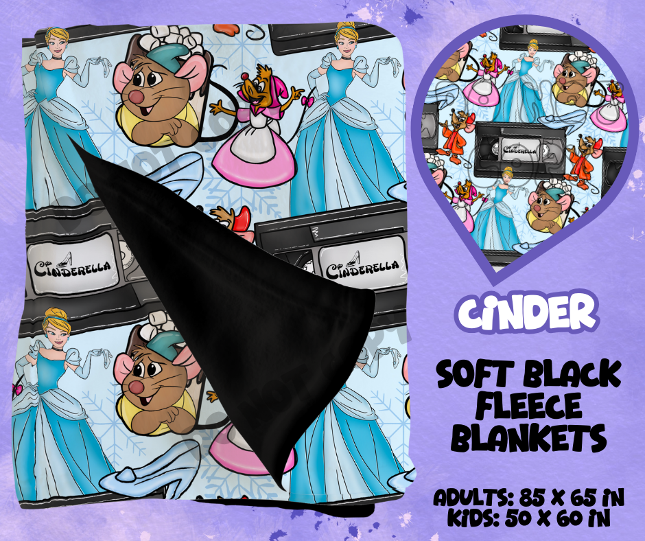 CINDER - SOFT BLACK FLEECE THROWS RUN 12-PREORDER CLOSING 9/22