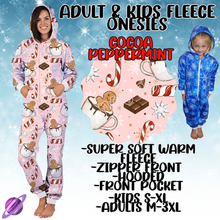 Load image into Gallery viewer, COCOA PEPPERMINT - ADULT &amp; KIDS FLEECE ONESIES CLOSING 9/28
