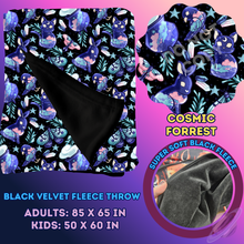 Load image into Gallery viewer, COSMIC FORREST- SOFT BLACK FLEECE THROW 13-PREORDER CLOSING 1/14

