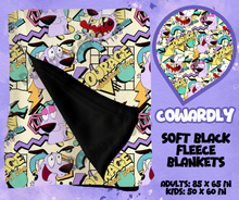 Load image into Gallery viewer, COWARDLY - SOFT BLACK FLEECE THROWS RUN 12-PREORDER CLOSING 9/22
