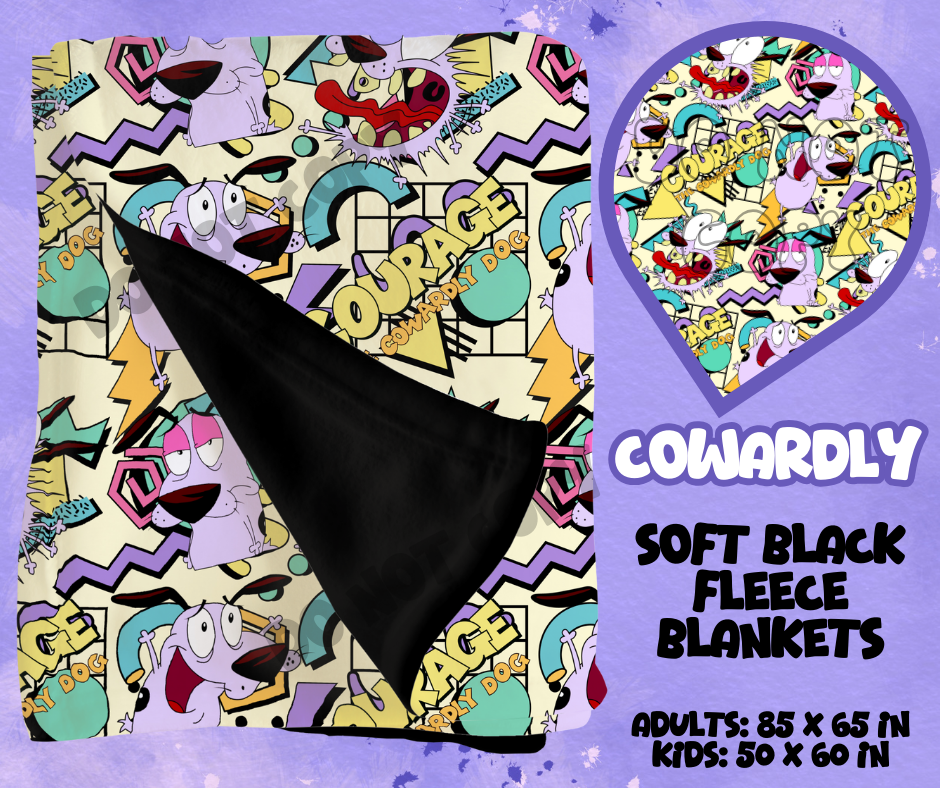 COWARDLY - SOFT BLACK FLEECE THROWS RUN 12-PREORDER CLOSING 9/22