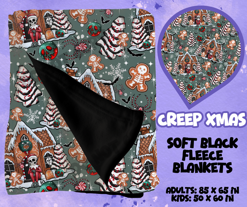 CREEP XMAS - SOFT BLACK FLEECE THROWS RUN 12-PREORDER CLOSING 9/22