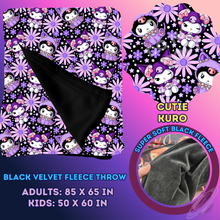 Load image into Gallery viewer, CUTIE KURO- SOFT BLACK FLEECE THROW 13-PREORDER CLOSING 1/14
