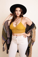 Load image into Gallery viewer, Ribbed Lace Boho Racerback Bralette Plus XL / Ochre
