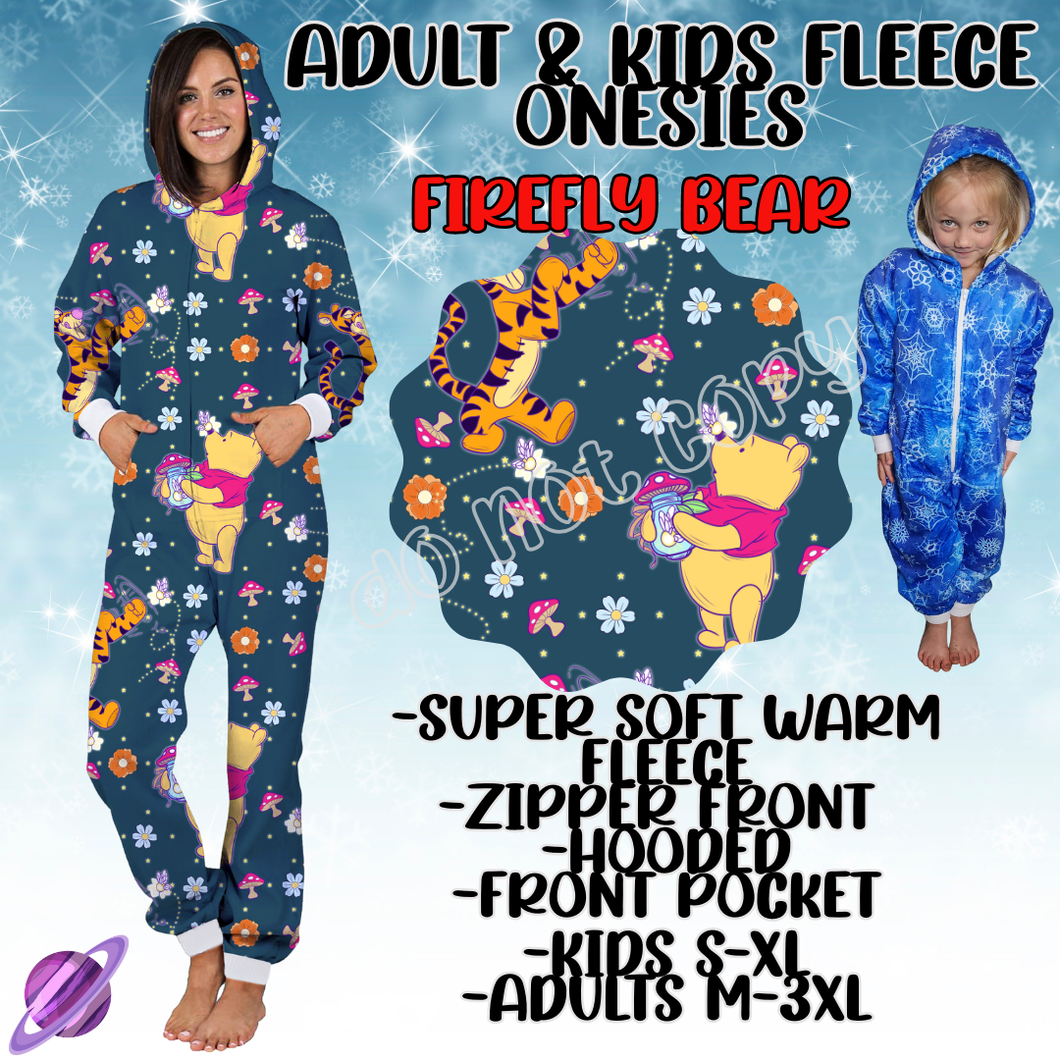 FIREFLY BEAR - ADULT & KIDS FLEECE ONESIES CLOSING 9/28