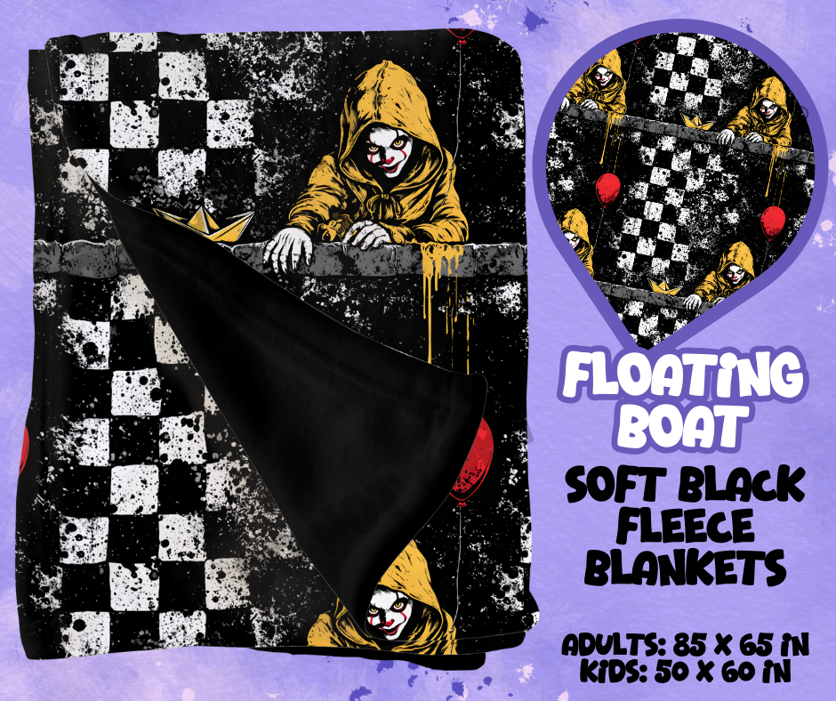 FLOATING BOAT - SOFT BLACK FLEECE THROWS RUN 12-PREORDER CLOSING 9/22