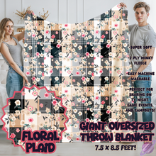 Load image into Gallery viewer, FLORAL PLAID-OVERSIZED THROW 14-PREORDER CLOSING 10/8
