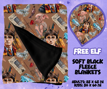 Load image into Gallery viewer, FREE ELF - SOFT BLACK FLEECE THROWS RUN 12-PREORDER CLOSING 9/22
