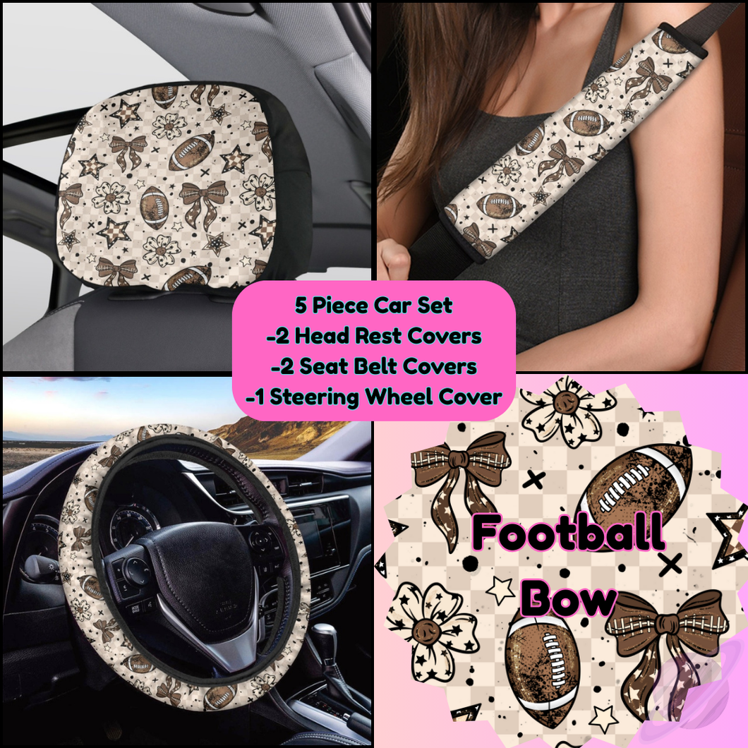 5 PIECE CAR SET-FOOTBALL BOW-PREORDER CLOSING 9/5