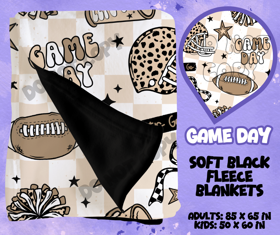GAME DAY - SOFT BLACK FLEECE THROWS RUN 12-PREORDER CLOSING 9/22
