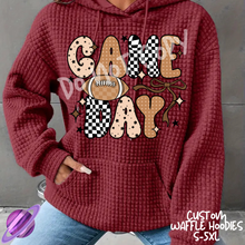 Load image into Gallery viewer, GAME DAY - CUSTOM WAFFLE HOODIES PREORDER CLOSING 9/30
