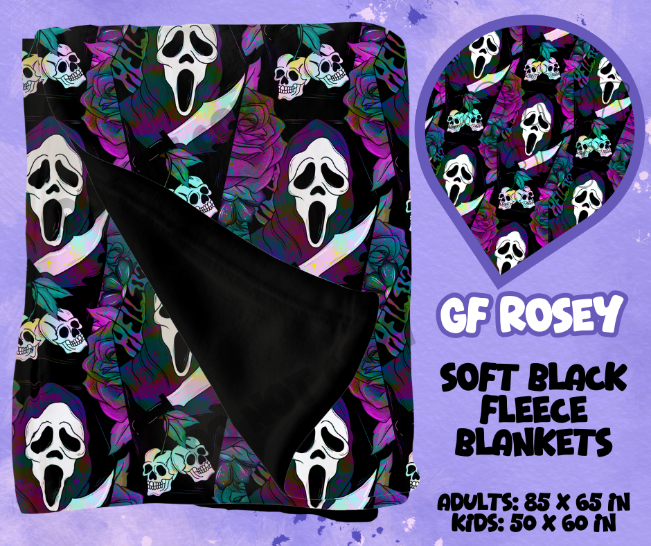 GF ROSEY - SOFT BLACK FLEECE THROWS RUN 12-PREORDER CLOSING 9/22