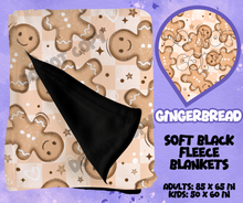 Load image into Gallery viewer, GINGERBREAD - SOFT BLACK FLEECE THROWS RUN 12-PREORDER CLOSING 9/22
