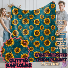 Load image into Gallery viewer, GLITTER SUNFLOWER-OVERSIZED THROW 14-PREORDER CLOSING 10/8
