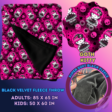 Load image into Gallery viewer, GOTH KITTY- SOFT BLACK FLEECE THROW 13-PREORDER CLOSING 1/14
