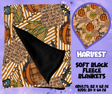 Load image into Gallery viewer, HARVEST - SOFT BLACK FLEECE THROWS RUN 12-PREORDER CLOSING 9/22
