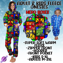 Load image into Gallery viewer, HERO BOXES - ADULT &amp; KIDS FLEECE ONESIES CLOSING 9/28
