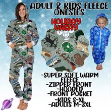 Load image into Gallery viewer, HOLIDAY VACAY - ADULT &amp; KIDS FLEECE ONESIES CLOSING 9/28
