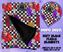 Load image into Gallery viewer, HOPO DEVIL - SOFT BLACK FLEECE THROWS RUN 12-PREORDER CLOSING 9/22

