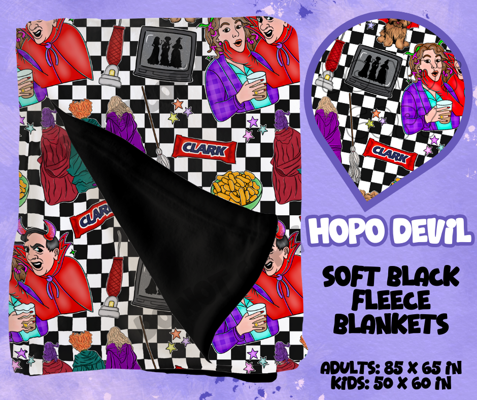 HOPO DEVIL - SOFT BLACK FLEECE THROWS RUN 12-PREORDER CLOSING 9/22