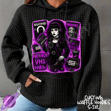 Load image into Gallery viewer, HORROR VHS - CUSTOM WAFFLE HOODIES PREORDER CLOSING 9/30
