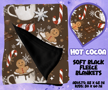 Load image into Gallery viewer, HOT COCOA - SOFT BLACK FLEECE THROWS RUN 12-PREORDER CLOSING 9/22

