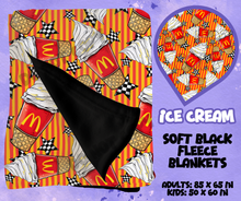 Load image into Gallery viewer, ICE CREAM - SOFT BLACK FLEECE THROWS RUN 12-PREORDER CLOSING 9/22
