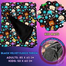 Load image into Gallery viewer, KID RATS- SOFT BLACK FLEECE THROW 13-PREORDER CLOSING 1/14

