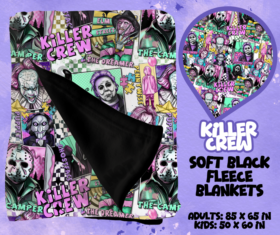 KILLER CREW - SOFT BLACK FLEECE THROWS RUN 12-PREORDER CLOSING 9/22