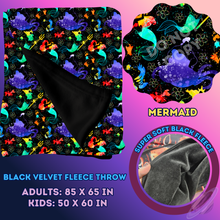 Load image into Gallery viewer, MERMAID- SOFT BLACK FLEECE THROW 13-PREORDER CLOSING 1/14
