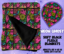 Load image into Gallery viewer, NEON GHOST - SOFT BLACK FLEECE THROWS RUN 12-PREORDER CLOSING 9/22

