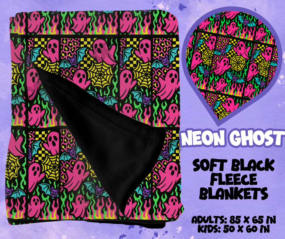 NEON GHOST - SOFT BLACK FLEECE THROWS RUN 12-PREORDER CLOSING 9/22