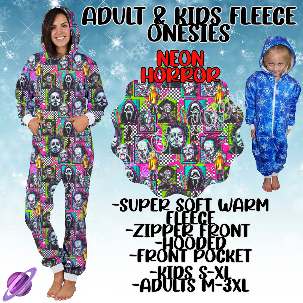 NEON HORROR - ADULT & KIDS FLEECE ONESIES CLOSING 9/28