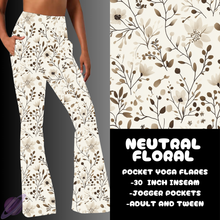 Load image into Gallery viewer, NEUTRAL FLORAL-YOGA FLARES 7-PREORDER DUE 10/2
