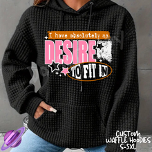 Load image into Gallery viewer, NO DESIRE - CUSTOM WAFFLE HOODIES PREORDER CLOSING 9/30
