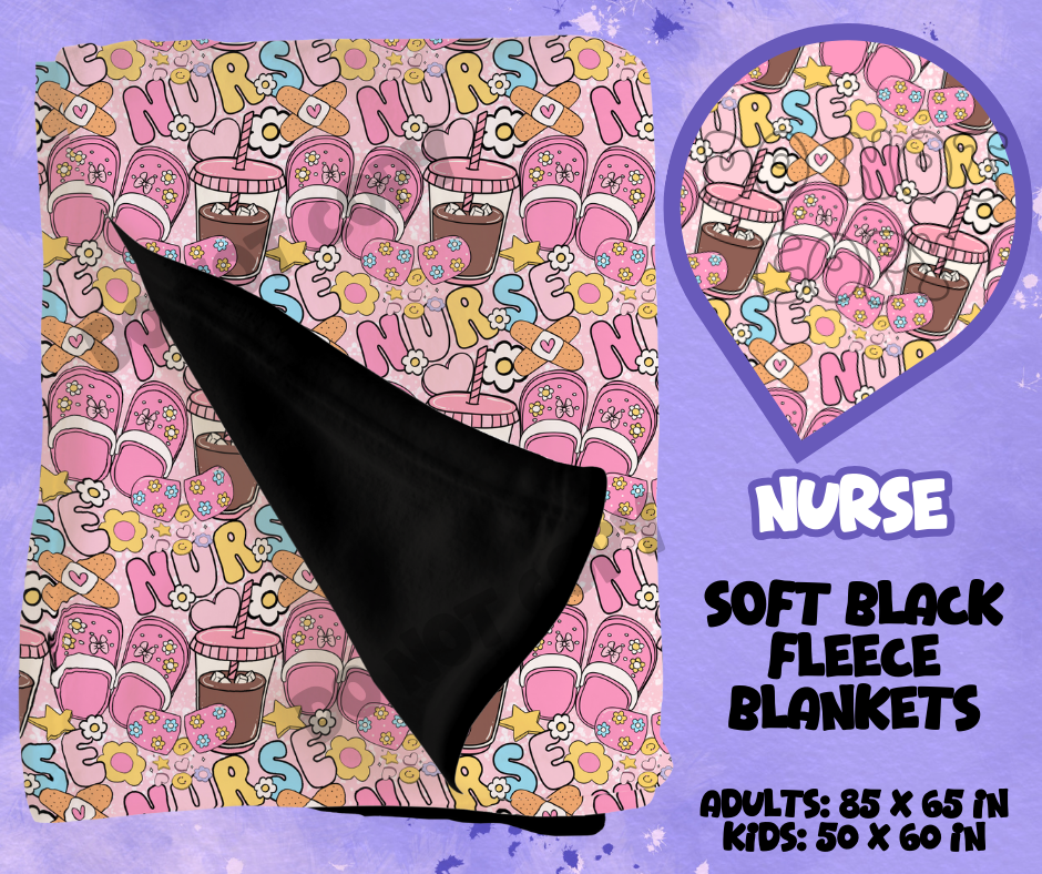 NURSE - SOFT BLACK FLEECE THROWS RUN 12-PREORDER CLOSING 9/22