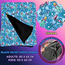 Load image into Gallery viewer, OHANA- SOFT BLACK FLEECE THROW 13-PREORDER CLOSING 1/14
