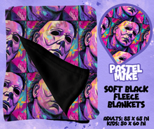Load image into Gallery viewer, PASTEL MIKE - SOFT BLACK FLEECE THROWS RUN 12-PREORDER CLOSING 9/22
