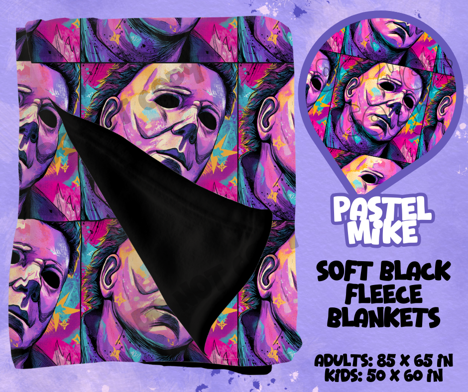 PASTEL MIKE - SOFT BLACK FLEECE THROWS RUN 12-PREORDER CLOSING 9/22