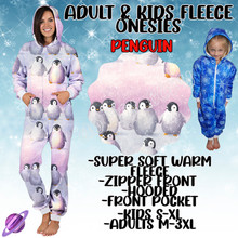 Load image into Gallery viewer, PENGUIN - ADULT &amp; KIDS FLEECE ONESIES CLOSING 9/28
