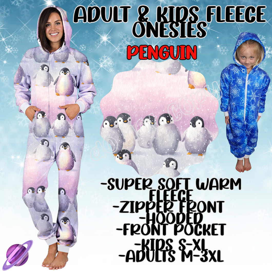 PENGUIN - ADULT & KIDS FLEECE ONESIES CLOSING 9/28