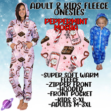 Load image into Gallery viewer, PEPPERMINT MOCHA - ADULT &amp; KIDS FLEECE ONESIES CLOSING 9/28
