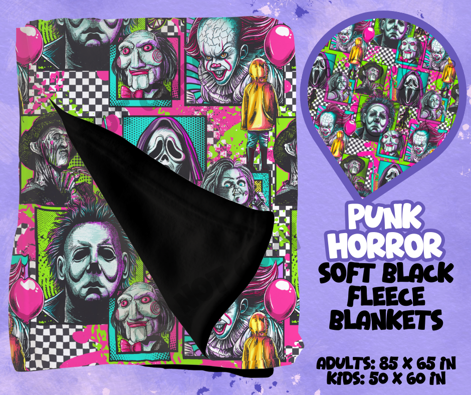 PUNK HORROR - SOFT BLACK FLEECE THROWS RUN 12-PREORDER CLOSING 9/22