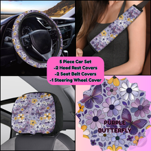 Load image into Gallery viewer, 5 PIECE CAR SET-PURPLE BUTTERFLY-PREORDER CLOSING 9/5
