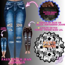 Load image into Gallery viewer, PATCH MOUSE-FAUX JEAN LEGGING-PREORDER CLOSING 12/2
