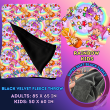 Load image into Gallery viewer, RAINBOW KIDS - SOFT BLACK FLEECE THROW 13-PREORDER CLOSING 1/14
