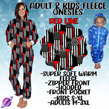 Load image into Gallery viewer, RED LINE - ADULT &amp; KIDS FLEECE ONESIES CLOSING 9/28
