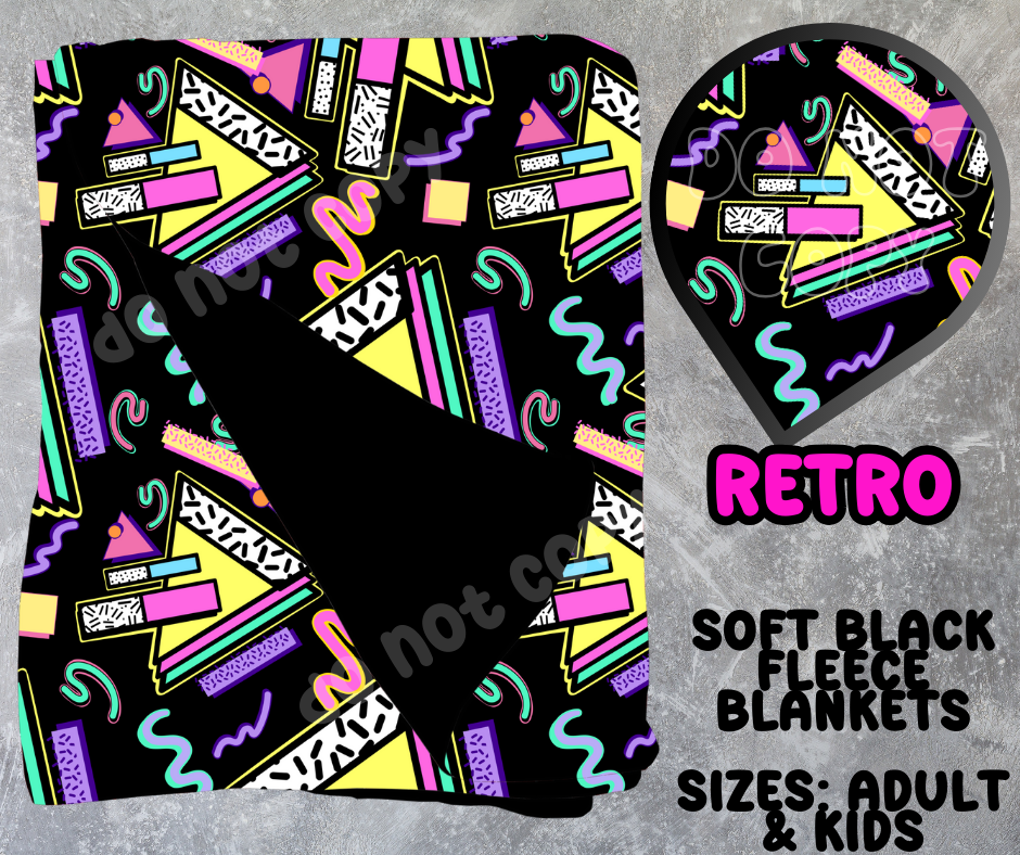 RETRO - SOFT BLACK FLEECE THROWS 10 - PREORDER CLOSING 5/4