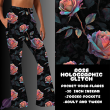 Load image into Gallery viewer, ROSE HOLOGRAPHIC GLITCH-YOGA FLARES 7-PREORDER DUE 10/2
