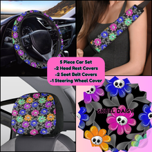 Load image into Gallery viewer, 5 PIECE CAR SET-SKULL DAISY-PREORDER CLOSING 9/5

